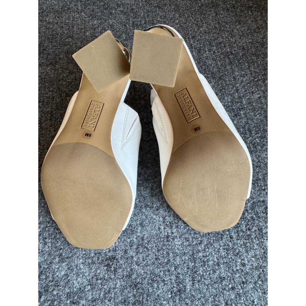 Alfani Magnoleap Mule Heels Sz 6 M Modern Ball Block Heel White with Box - Picture 9 of 9